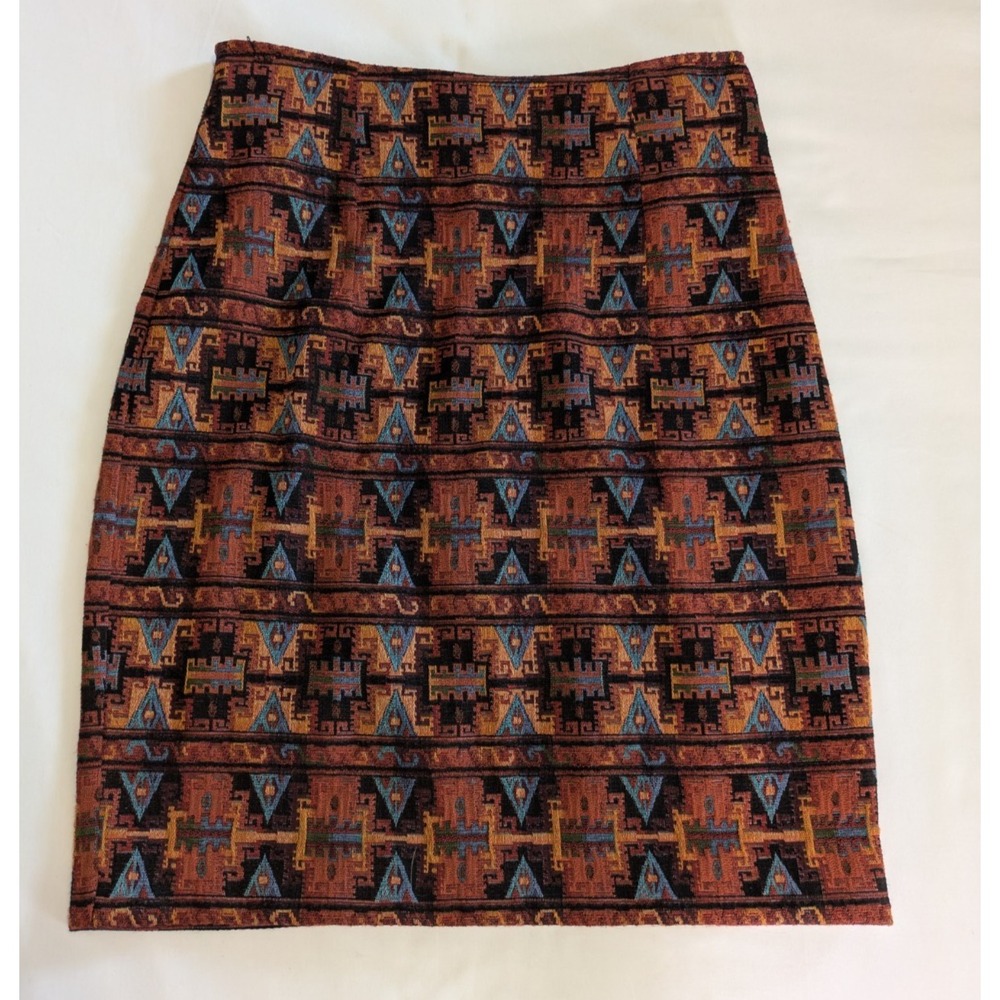 The Limited Tapestry Pencil Skirt Size 4 Southwestern Aztec Woven Italy‎ 90s Y2K